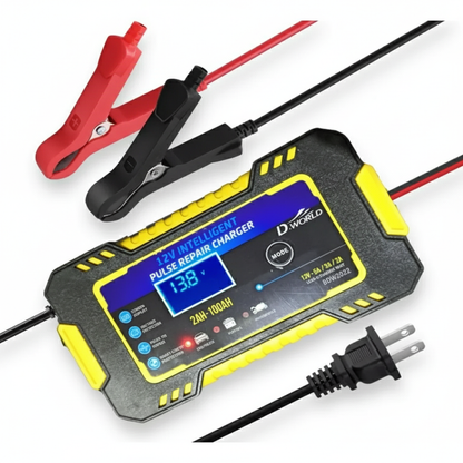 Cargador de Baterías 12V Automático e Inteligente – 6A | Para Autos, Motores, Botes y Más